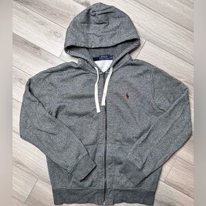 POLO RALPH LAUREN Men’s Size M Alaskan Heather Fleece Full-Zip Hoodie Sweatshirt